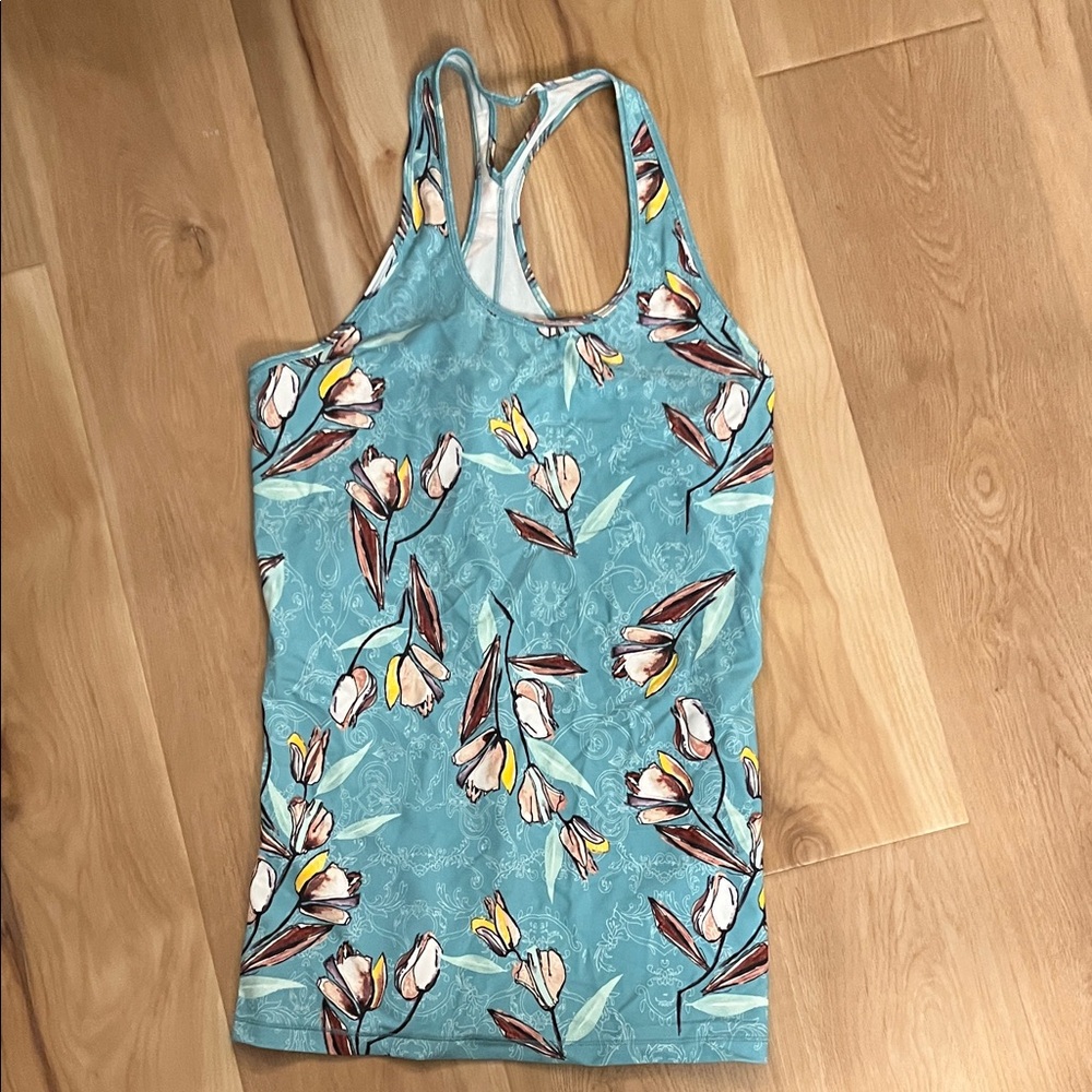 CALIA by Carrie Underwood Blue Floral Tank Top